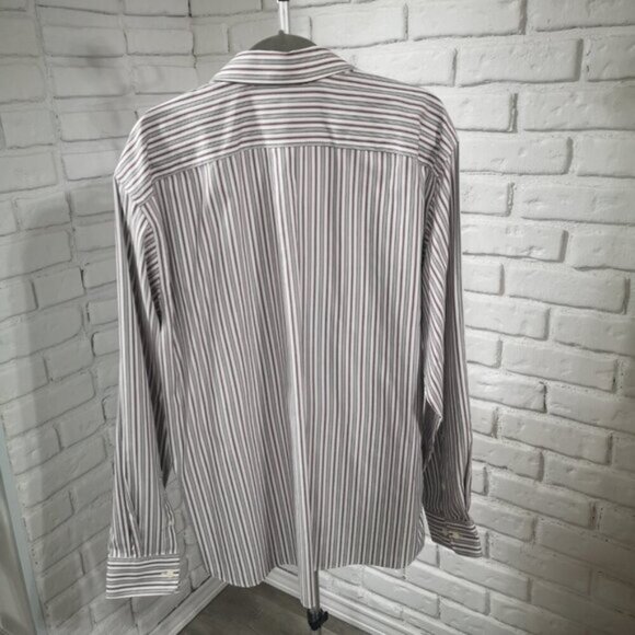 Eddie Bauer Relaxed Fit Mens Size XL Wrinkle Resistant Striped Shirt - Picture 2 of 12